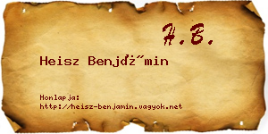 Heisz Benjámin névjegykártya