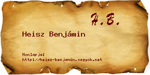 Heisz Benjámin névjegykártya